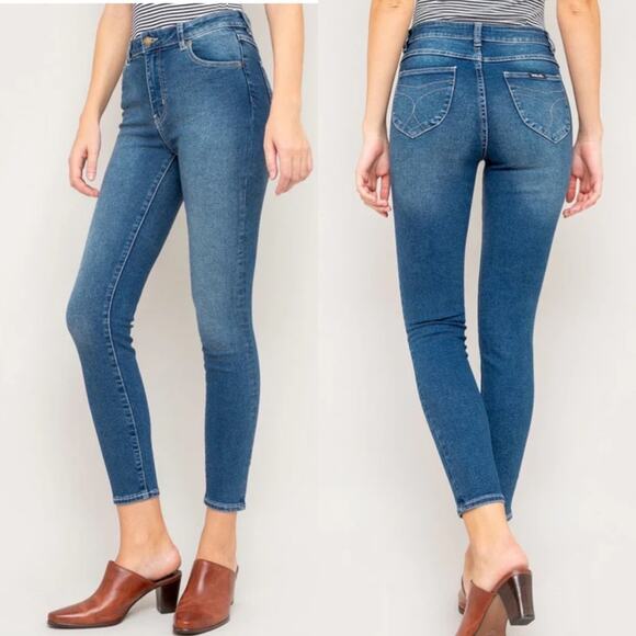 ROLLAS West Coast Ankle Jeans Skinny in Medium Wash Pavement Blue Size 26 NEW - Picture 1 of 8